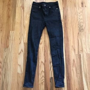 Wildfang High Waisted Black Denim Skinny Jeans